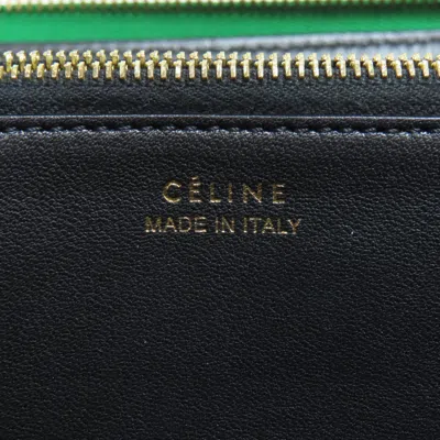 Pre-owned Celine Green Leather Long Wallet (bi-fold) ()