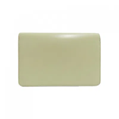 Pre-owned Celine Light Green Leather Chain/shoulder Wallet ()