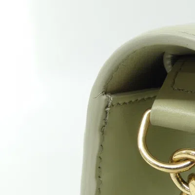 Pre-owned Celine Light Green Leather Chain/shoulder Wallet ()