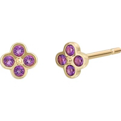 Bony Levy 14k Gold Amethyst Stud Earrings In Purple