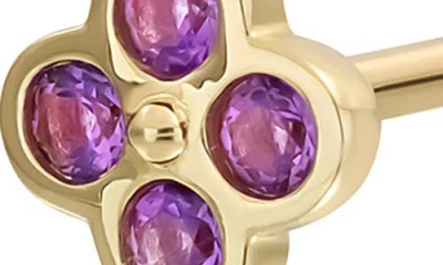 Bony Levy 14k Gold Amethyst Stud Earrings In Purple