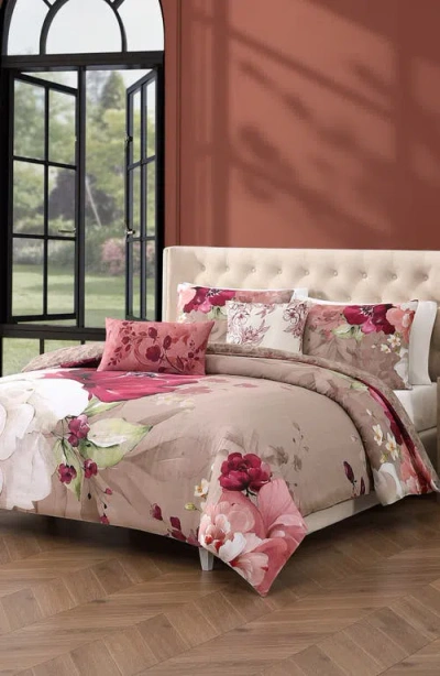 Bebejan Florence Reversible 5-piece Comforter Set In Brown