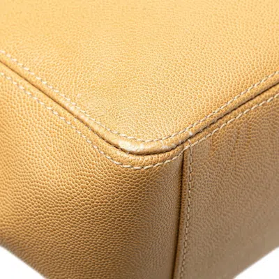 Pre-owned Chanel Beige Grained Calfskin Plastic Shoulder Bag Tote Bag ()