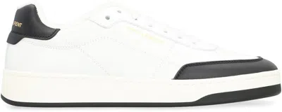 Saint Laurent Smooth Leather Sneakers Contrast Panel In Multi