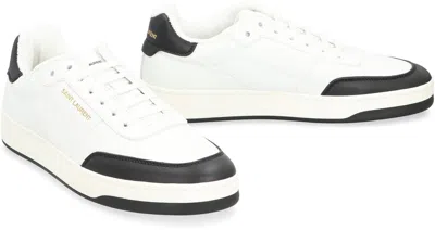 Saint Laurent Smooth Leather Sneakers Contrast Panel In Multi