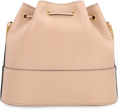 Valentino Garavani Vlogo Signature Leather Bucket Bag In Pink