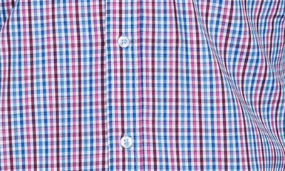 Tailorbyrd Check Print Performance Button Down Shirt In Multi