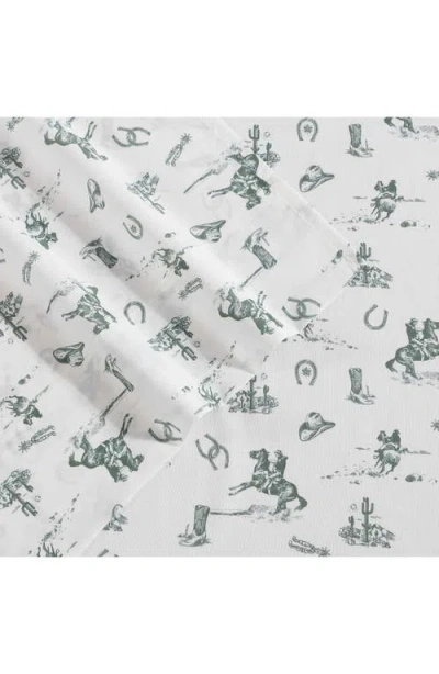 Wrangler Cowboy Rodeo Print Microfiber Sheet Set In White