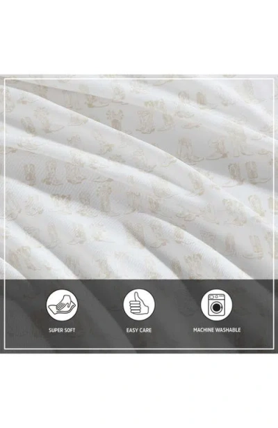 Wrangler Line Dance Print Microfiber Sheet Set In White