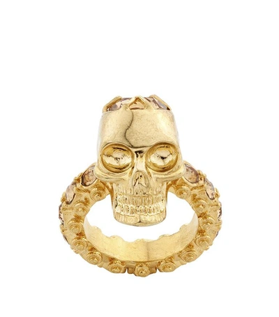 Shop Alexander Mcqueen Jewelled Skull Ring