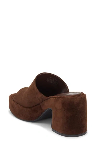 Steve Madden Shanton Platform Slide Sandal In Brown
