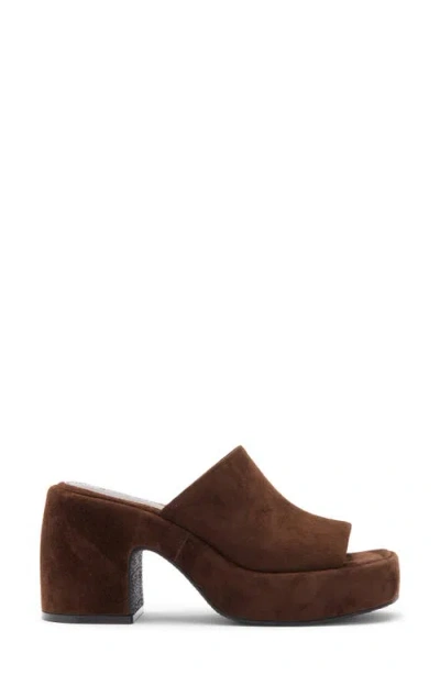 Steve Madden Shanton Platform Slide Sandal In Brown