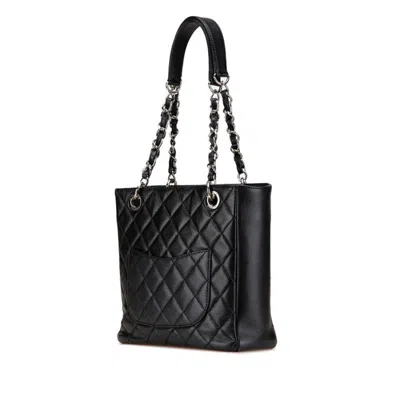 Pre-owned Chanel Black Grained Calfskin Shoulder Bag Tote Bag ()
