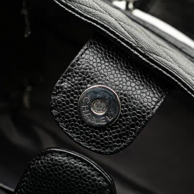 Pre-owned Chanel Black Grained Calfskin Shoulder Bag Tote Bag ()