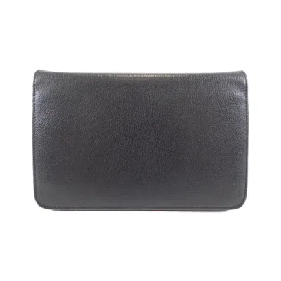 Pre-owned Chanel Black Leather Chain/shoulder Wallet ()