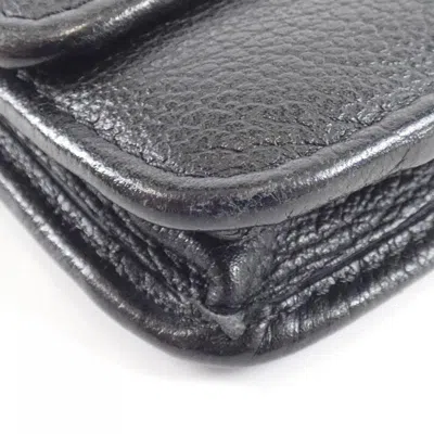 Pre-owned Chanel Black Leather Chain/shoulder Wallet ()