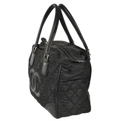 Pre-owned Chanel Black Nylon Leather Tote Bag ()