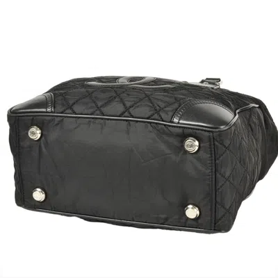 Pre-owned Chanel Black Nylon Leather Tote Bag ()
