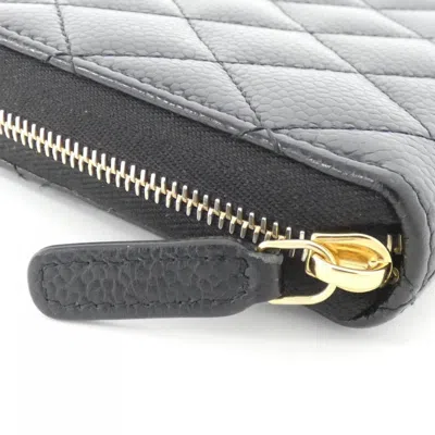 Pre-owned Chanel Gold Black Bordeaux Grained Calfskin Long Wallet (bi-fold) ()