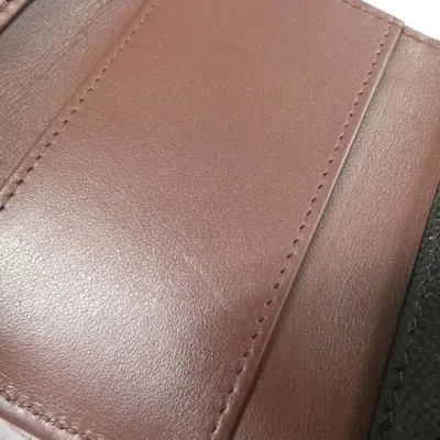 Pre-owned Chanel Gold Black Bordeaux Grained Calfskin Wallet (tri-fold) ()