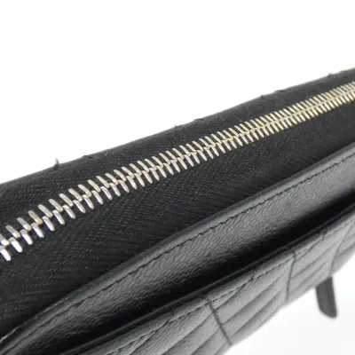 Pre-owned Chanel Gold Black Bordeaux Grained Calfskin Long Wallet (bi-fold) ()
