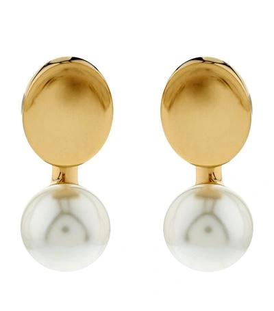 Chloé Darcey Faux-pearl Ear Jacket & Stud Earrings Set In Peach Pear