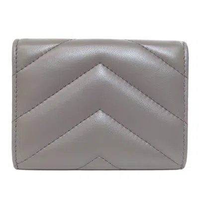 Pre-owned Chanel Gray Leather Coin Purse/coin Case ()