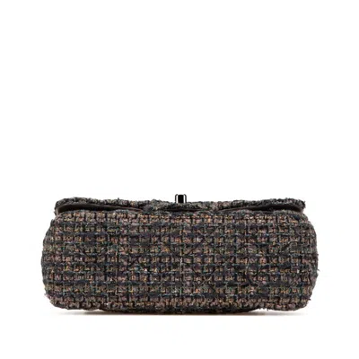 Pre-owned Chanel Gray Tweed Leather Shoulder Bag ()