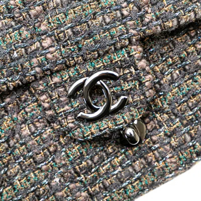 Pre-owned Chanel Gray Tweed Leather Shoulder Bag ()