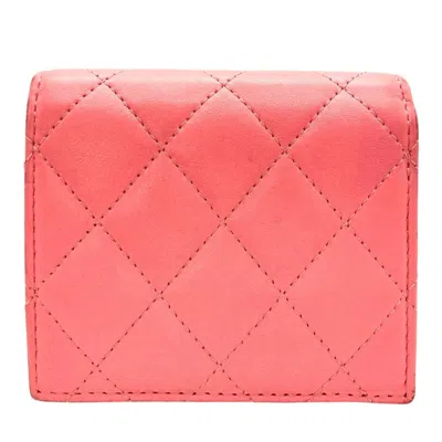 Pre-owned Chanel Pink Leather Wallet (bi-fold) ()
