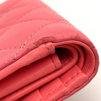 Pre-owned Chanel Pink Leather Wallet (bi-fold) ()