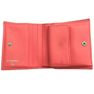 Pre-owned Chanel Pink Leather Wallet (bi-fold) ()