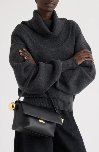 Jacquemus Rond Carr Leather Crossbody Bag In Black