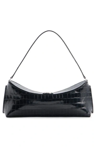 Jacquemus Le Calisson Crocodile-effect Leather Shoulder Bag In Black
