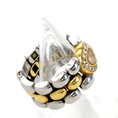 Pre-owned Chopard Yellow Yellow Gold (18k) Stainless Steel Band Ring ()