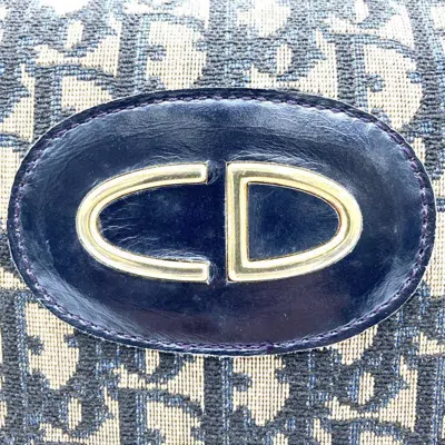 Pre-owned Dior Christian  Navy Canvas Boston Bag Handbag ()