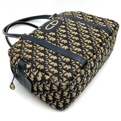 Pre-owned Dior Christian  Navy Canvas Boston Bag Handbag ()