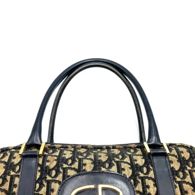 Pre-owned Dior Christian  Navy Canvas Boston Bag Handbag ()