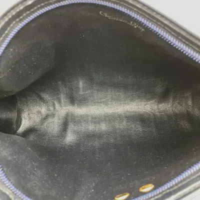 Pre-owned Dior Christian  Navy Canvas Leather Shoulder Bag ()