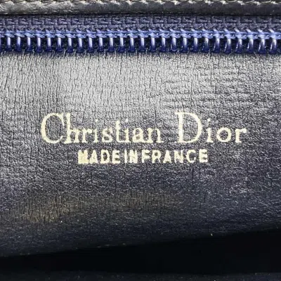Pre-owned Dior Christian  Navy Canvas Leather Shoulder Bag ()