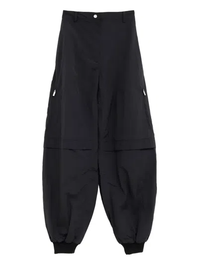Jacquemus Relaxed Balloon Trousers Zipper Pockets In Black