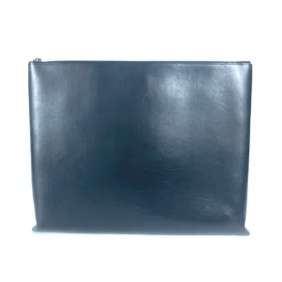 Pre-owned Christian Louboutin Black Red Color Leather Clutch Bag ()
