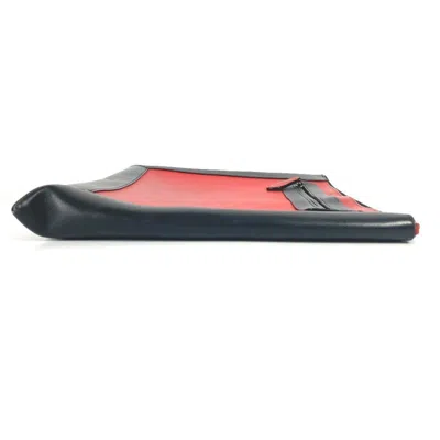 Pre-owned Christian Louboutin Black Red Color Leather Clutch Bag ()