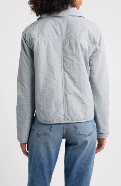 Thread & Supply Floral Puffer Shirt Jacket In Blue