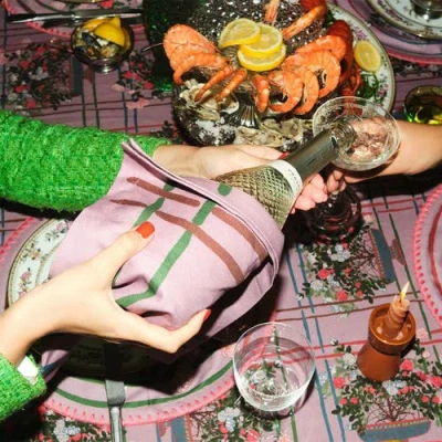 Sophie Williamson Design La Vie En Rose Set-of-six Cotton Napkins In Pink