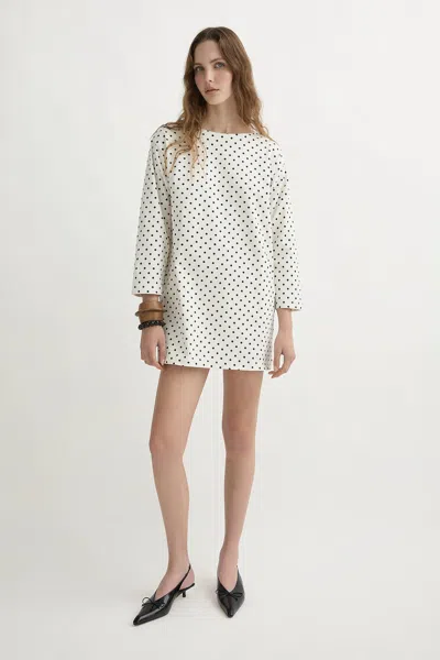 The Posse Bea Long Sleeve Dress In White