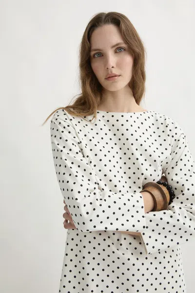 The Posse Bea Long Sleeve Dress In White