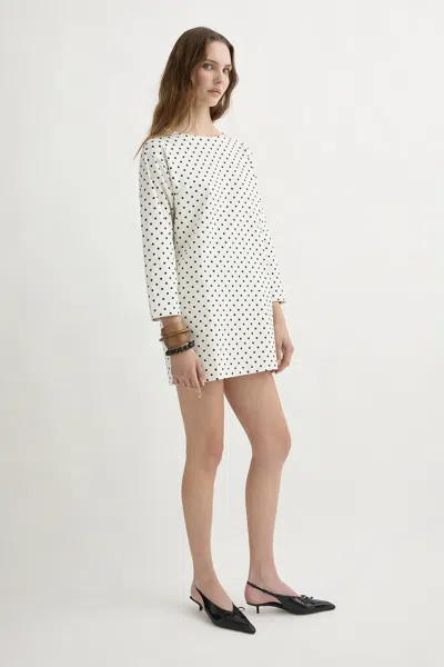 The Posse Bea Long Sleeve Dress In White