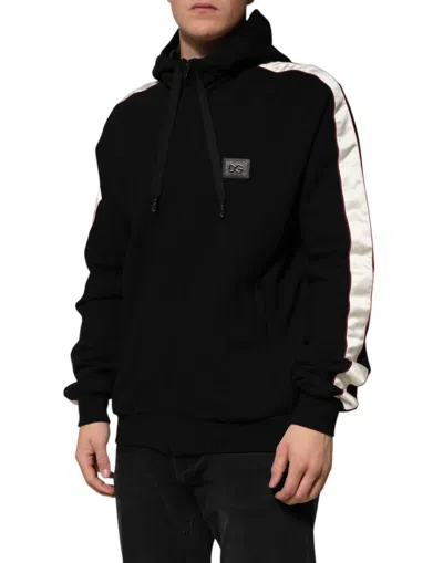 Pre-owned Dolce & Gabbana Black Cotton Plaque Track Cardigan Men's Sweater ()