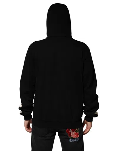 Pre-owned Dolce & Gabbana Black Cotton Plaque Track Cardigan Men's Sweater ()